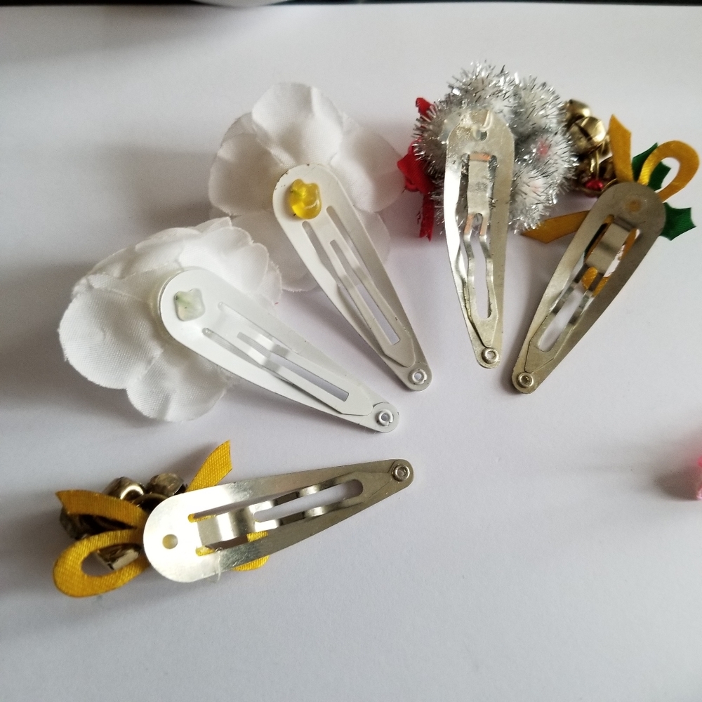 Lot of hair clips vintage to newer barrettes butterfly holiday Christmas - Picture 12 of 12